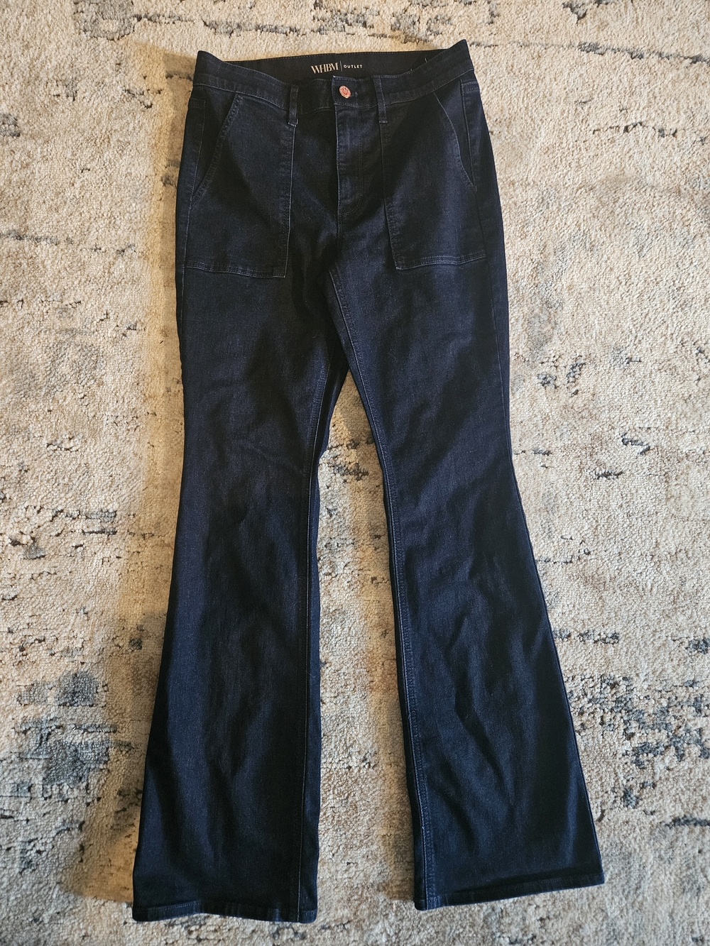 WHBM Dark Indigo Flared Jeans